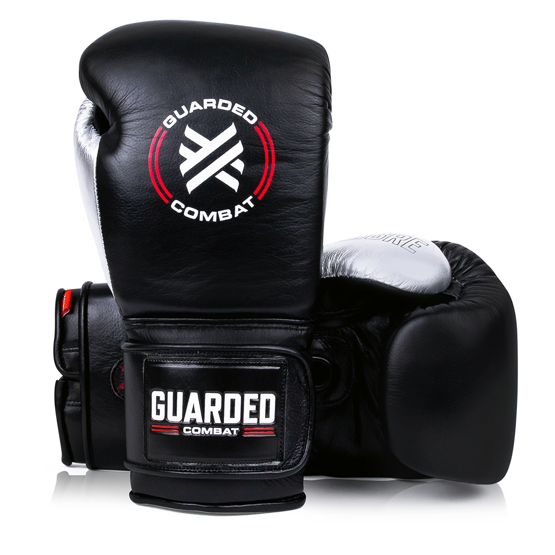 CALIBRE PRO BOXING GLOVES - STRAP - BLACK / CHROME