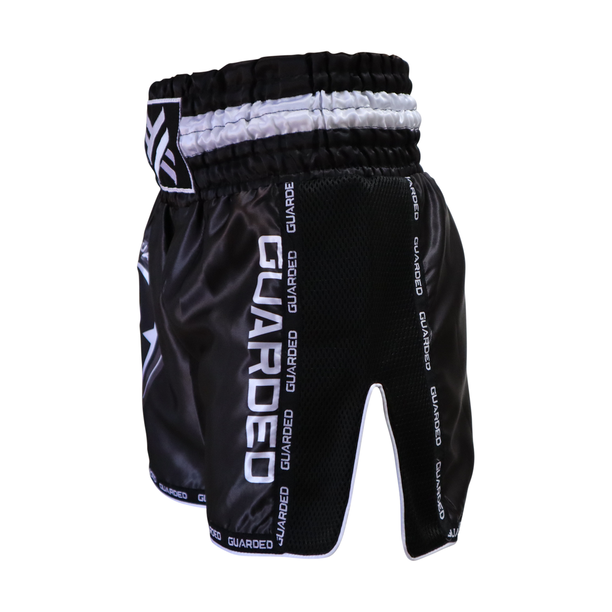 MUAY THAI SHORTS - BLACK / WHITE