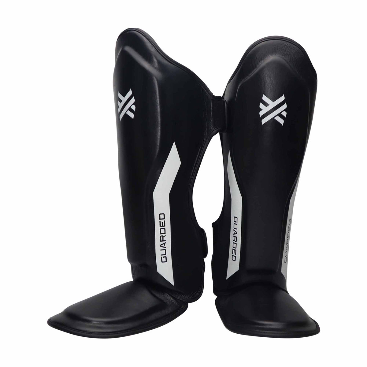 MUAY THAI SHIN GUARDS - ADULTS - BLACK / WHITE