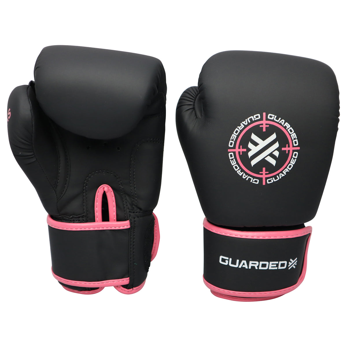 KIDS BOXING GLOVES - TOMAHAWKS - 6OZ - MATTE BLACK / PINK